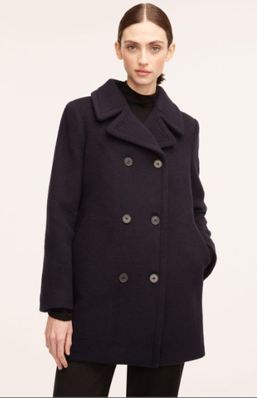 Rebecca Taylor Wool Blend Melton Peacoat- Navy – AJ's Clothing