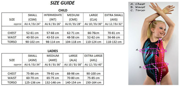 RS Gymwear Size Guide 2017