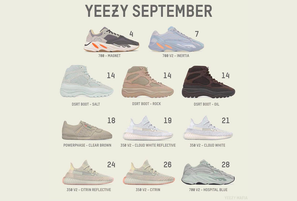 yeezy sneaker release dates 2019