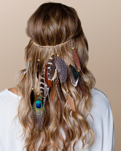 boho feather headband