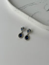 Deep Blue Monet stud earrings - Cecilia Vintage