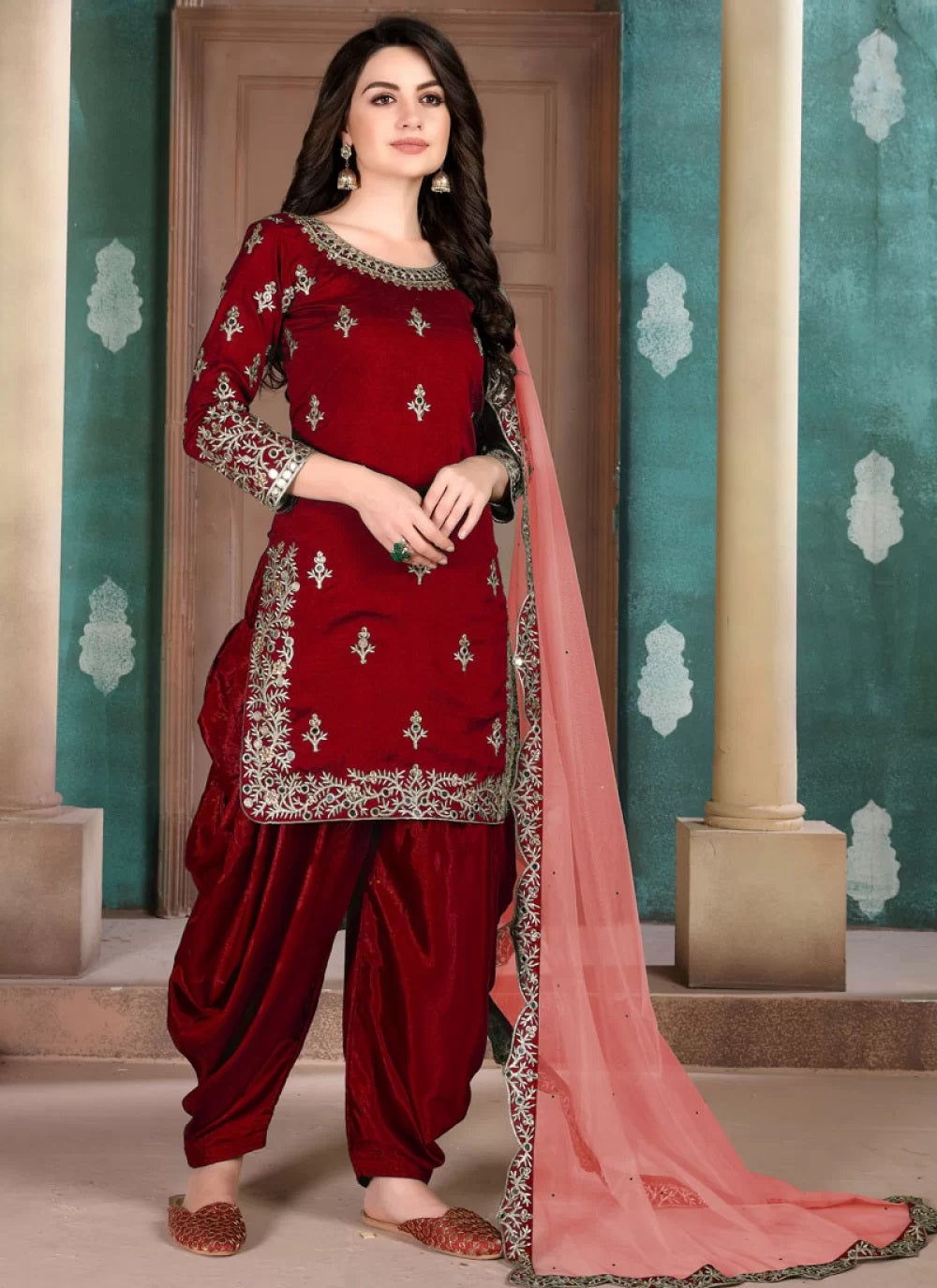 Red Silk Punjabi Suits For Girls – Gunj Fashion