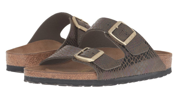 birkenstock shiny snake olive