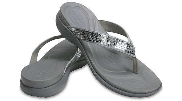 crocs capri v sequin silver