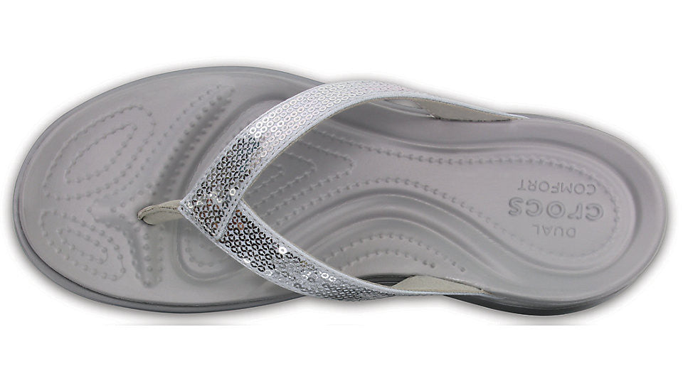 crocs capri v sequin silver