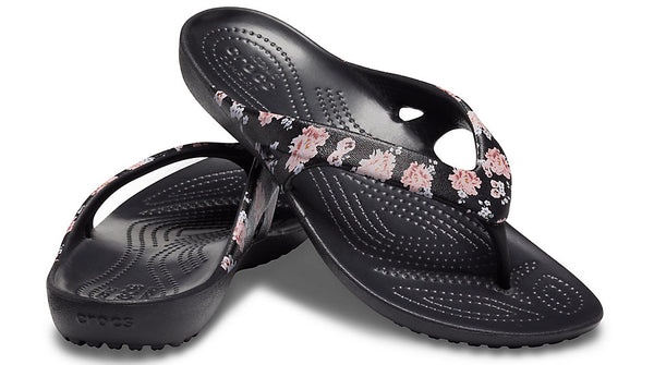 black crocs with flowers