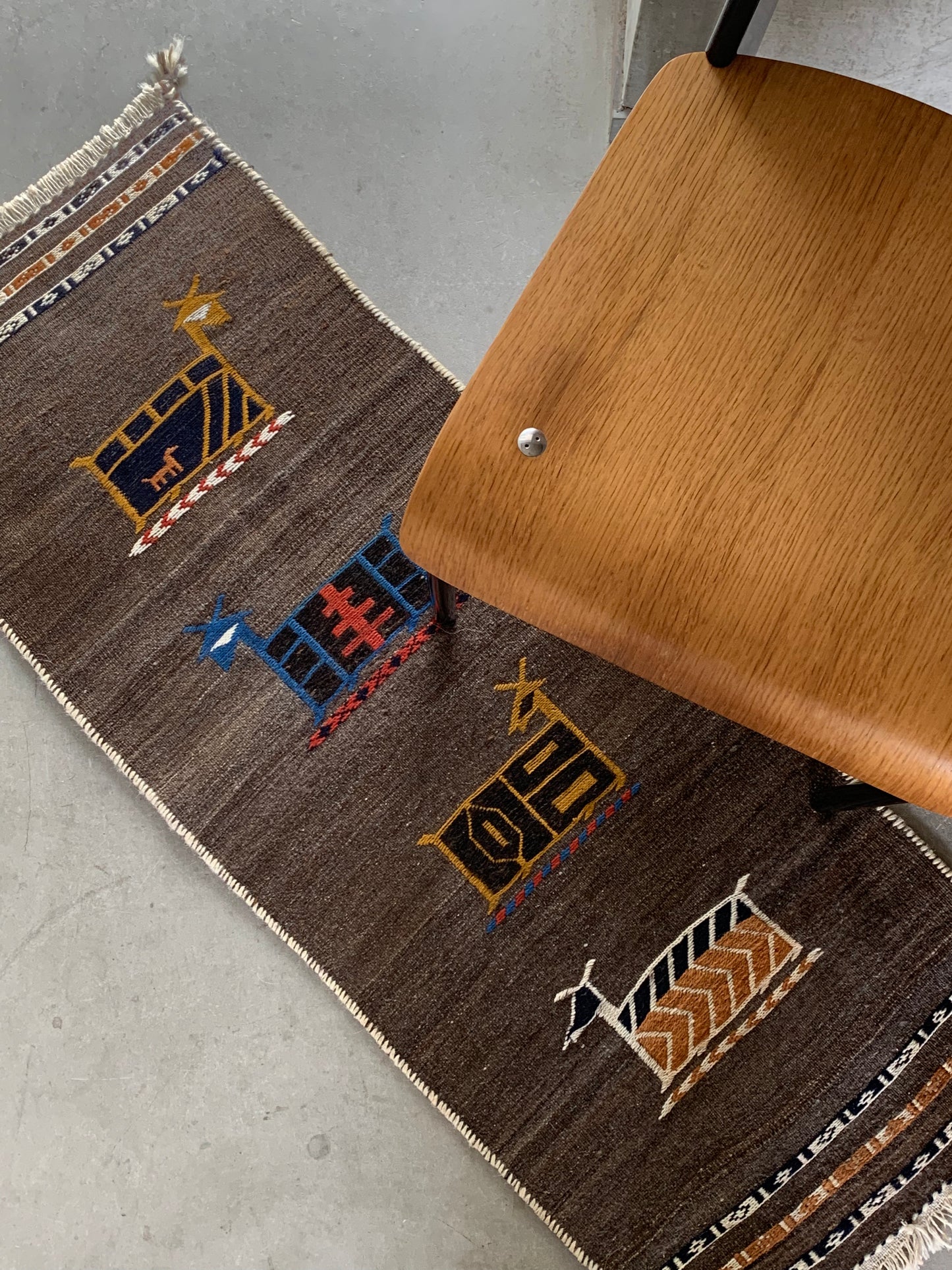 Iran modern | Qashqai Kilim 122.5×46cm【No.30】