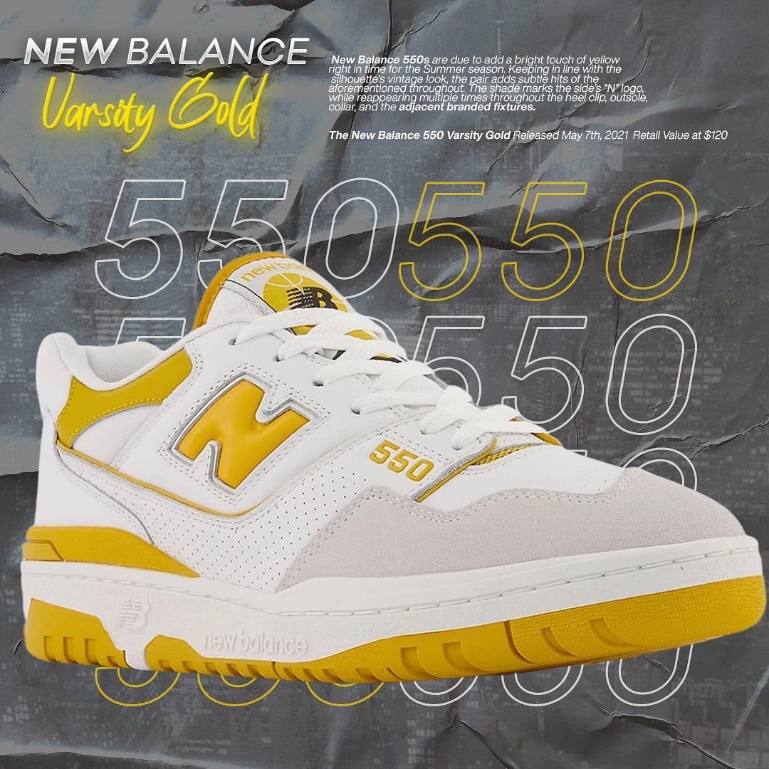 new balance 550 varsity yellow