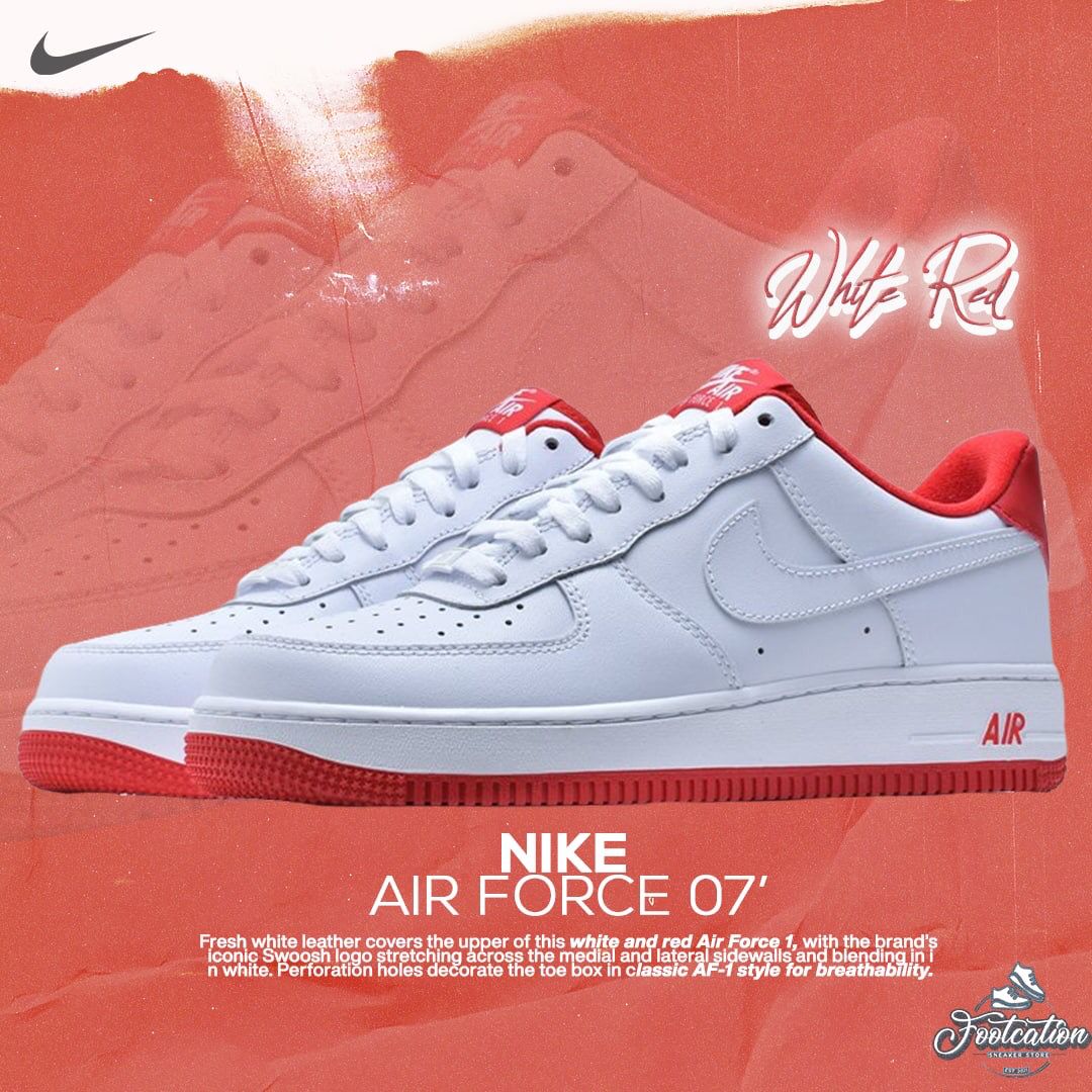 nike air force 1 white / red bottom