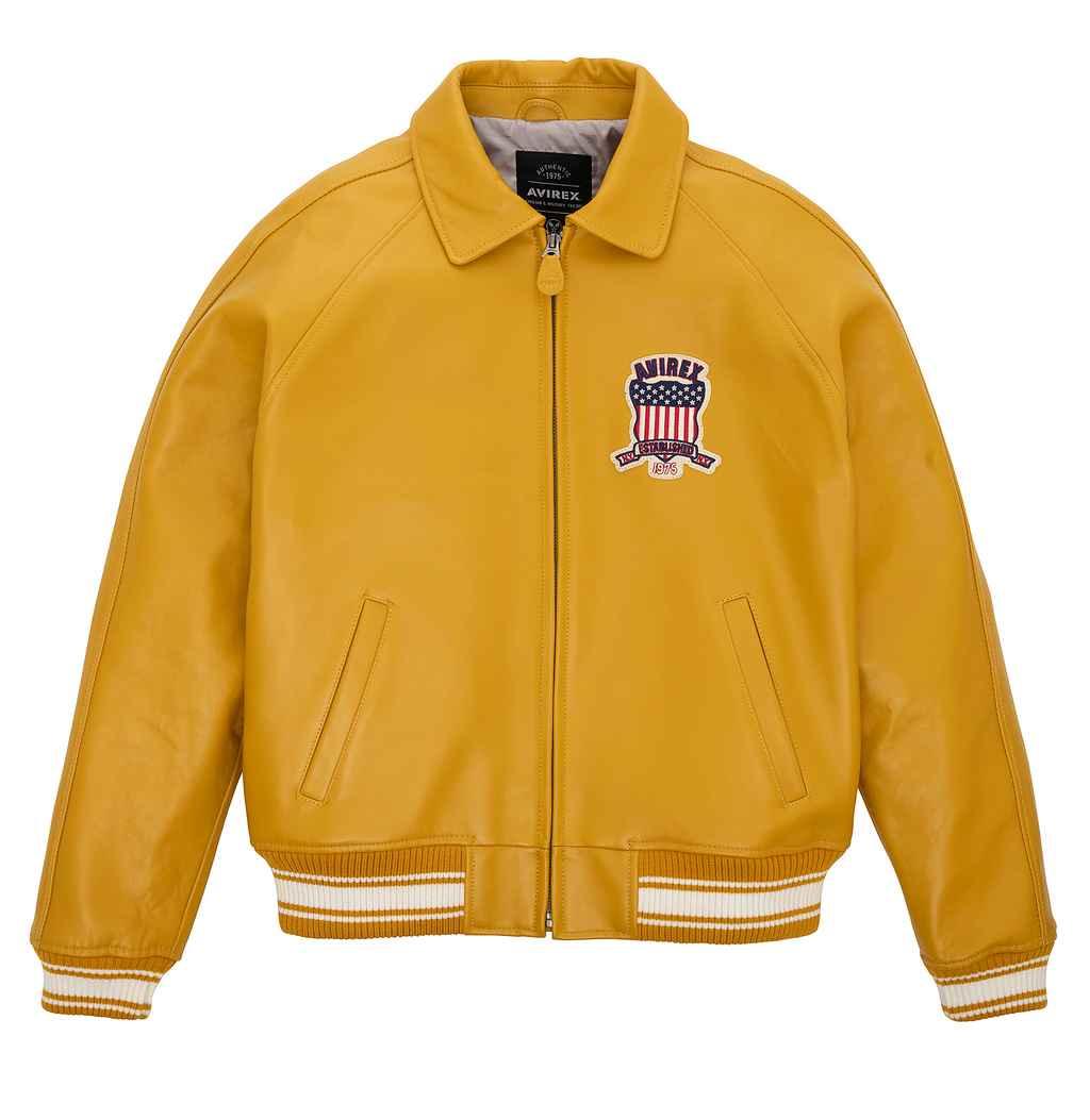 Womens Yellow Vintage Avirex Leather Jacket