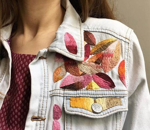 Embroidery on denim, a workshop at HETTI. led by Stefanija from Damaja Handmade