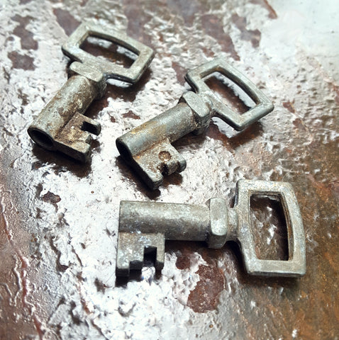 small vintage French keys that came from a brocante in Bourgogne, France 