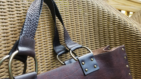 custom leather tote bag handles - unique braided leather tote bag handles