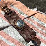 wide bund watchband with customer's watch