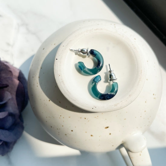 Mini Resin Huggie Hoops