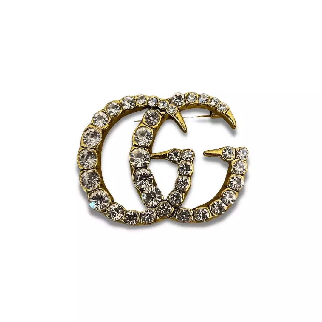 Tegenwerken Leeg de prullenbak Maryanne Jones Gucci Gold Metal and Crystals Double G Brooch – EYE LUXURY CONCIERGE