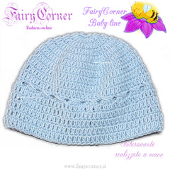 berretto cuffia neonato realizzato a mano 100% lana merinos - tg 0