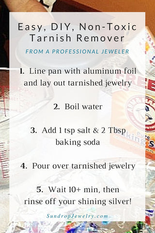 Cleaning silver - an easy, DIY, non-toxic recipe for homemade tarnish remover.