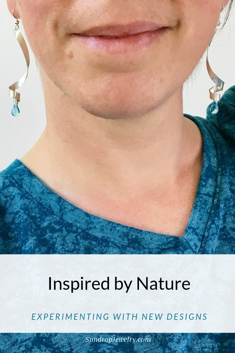 New sun-melted glass earring designs inspired by nature