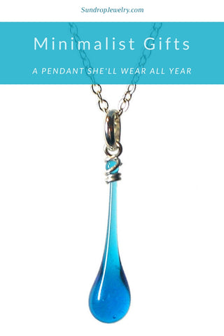 Minimalist jewelry gift - give a pendant she'll wear all year