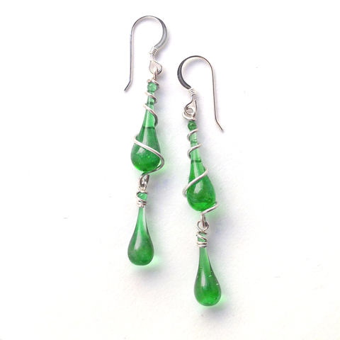 May gemstone: emerald green glass jewelry by Sundrop Jewelry