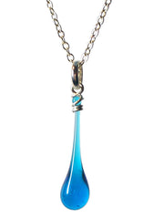 Turquoise pendant on 18 inch silver necklace chain