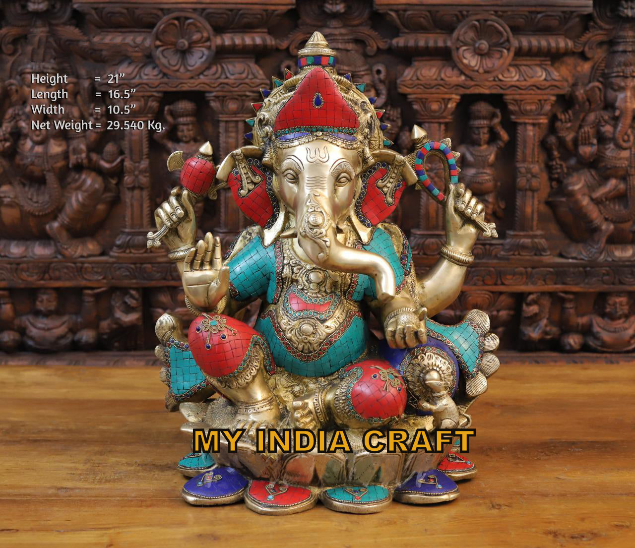 Ganpati idol on lotus fr indian anniversary gift free shipping to ...