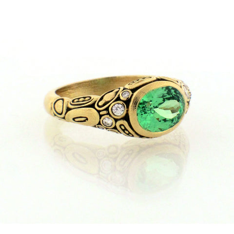 Alex Sepkus green garnet ring