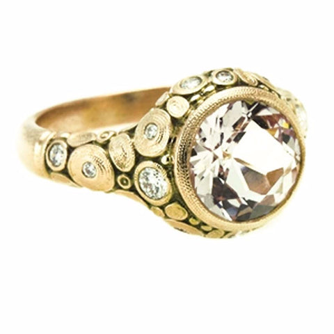 Alex Sepkus 18k gold ring with large center diamond