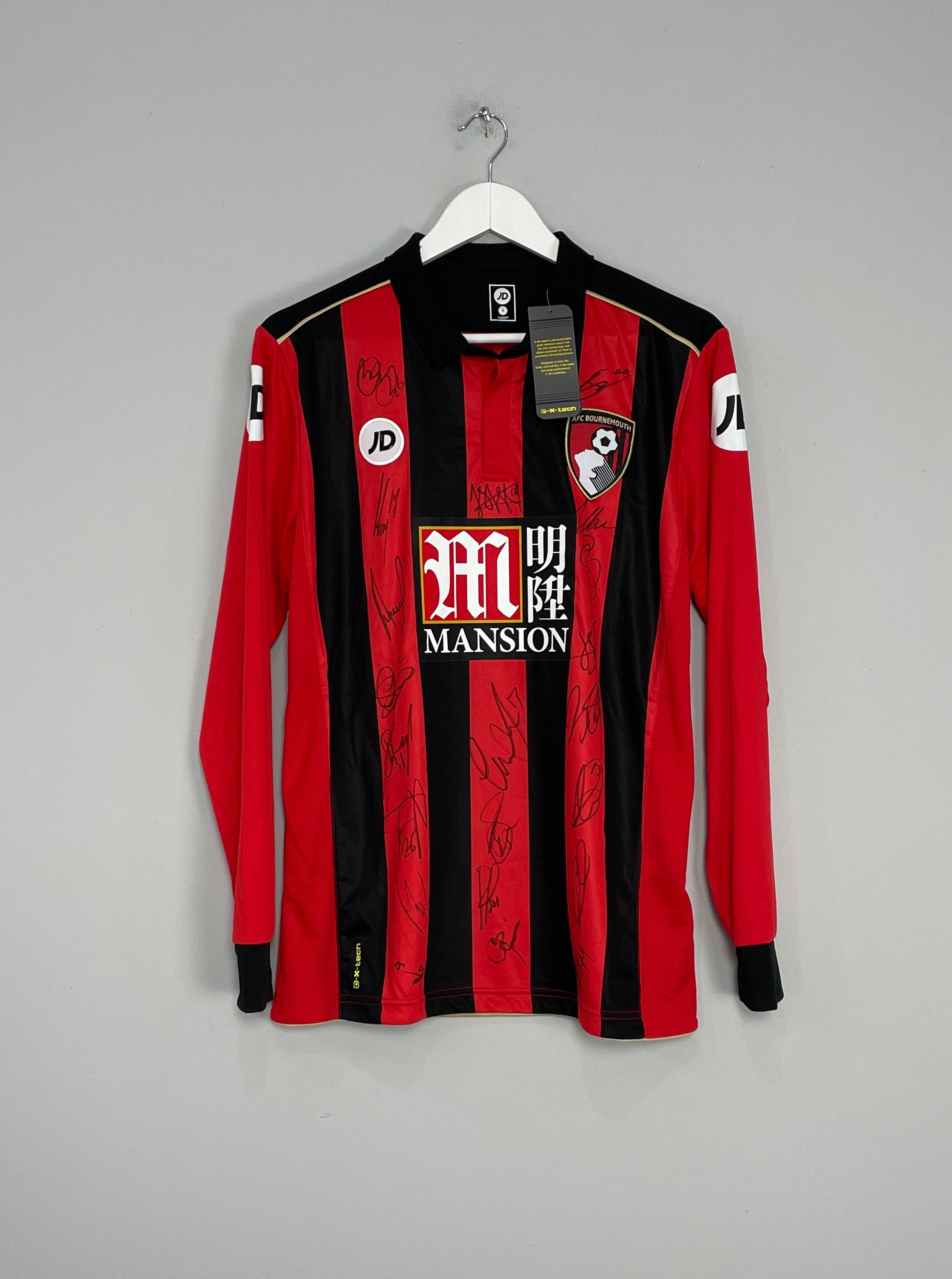 2016/17 BOURNEMOUTH *SQUAD SIGNED* BNWT L/S HOME SHIRT (S) JD