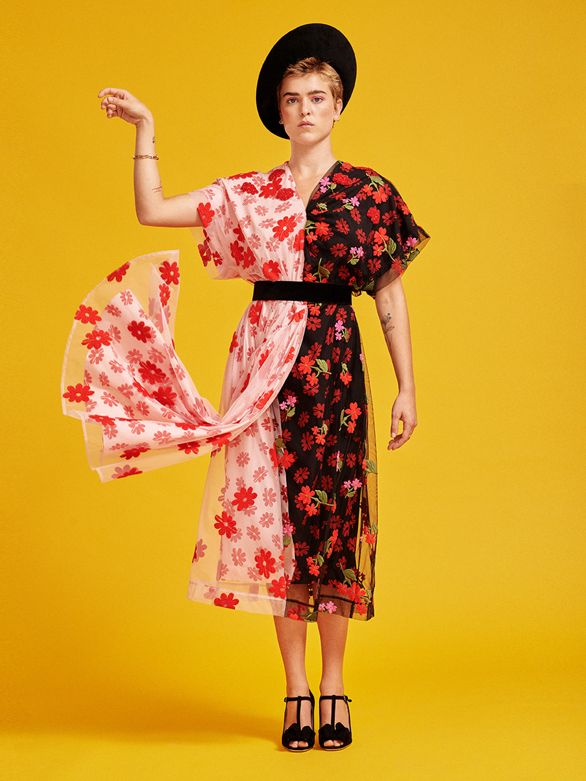 SIMONE ROCHA Vestido Tulle Bordado Flores
