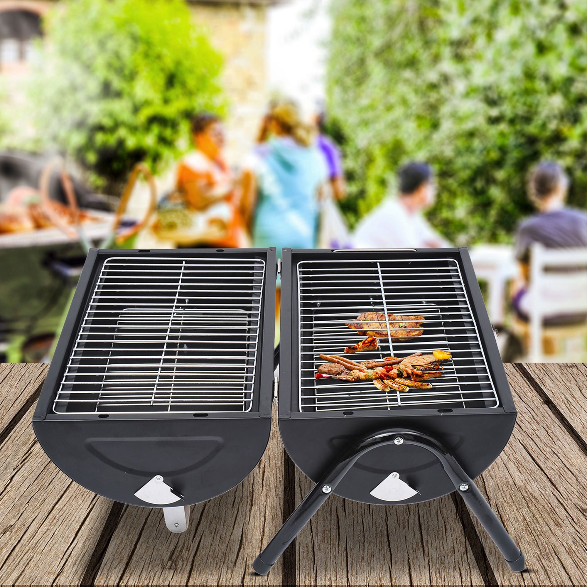 Actief Fokken Verslagen Outsunny Charcoal Grill Portable Folding Charcoal BBQ Grill Outdoor Ta
