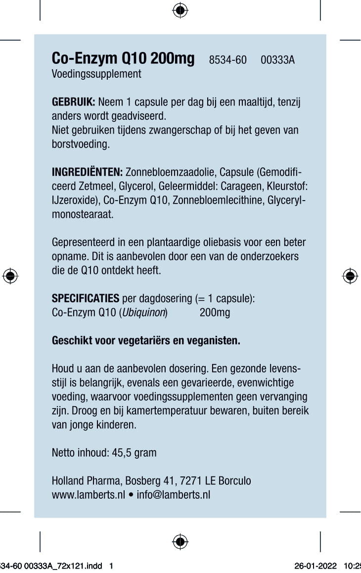 dichtheid toevoegen louter Co-enzym Q10 200mg – Lamberts