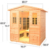 Garner-905VS 5 Person Outdoor Infrared Sauna in Fir | Clearance Price + Coupon | Extra-large Rich Space