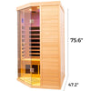 Ample-907SH Corner 2 Person Infrared Sauna in Hemlock | Spring Sale | Big Glass + App Remote