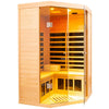 Ample-907SH Corner 2 Person Infrared Sauna in Hemlock | Spring Sale | Big Glass + App Remote