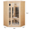 Purity-907BH Corner 2 Person Infrared Sauna in Hemlock | Spring Sale | Sweat Isolation Solution