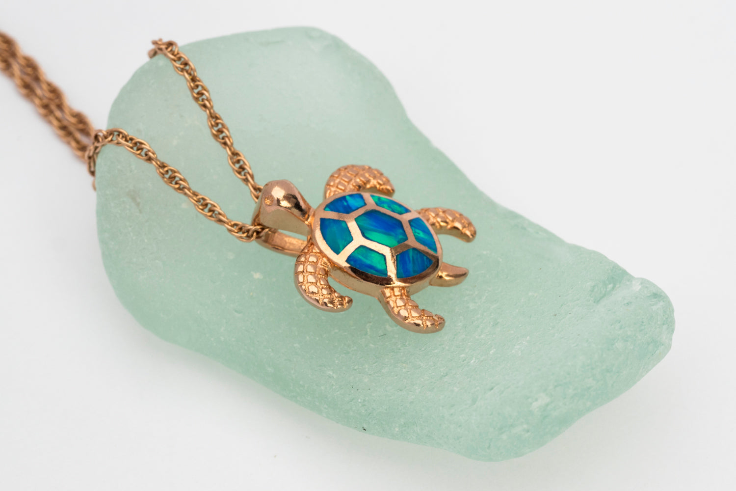 opal sea turtle necklace