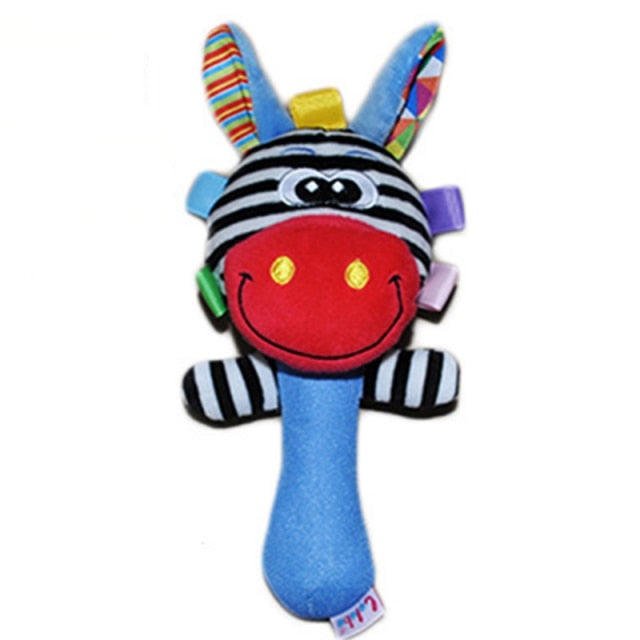 Animal Baby Plush Toy Newborn Infant Hand Bell Rattle Stick Soft Doll Kid Toy 6A 