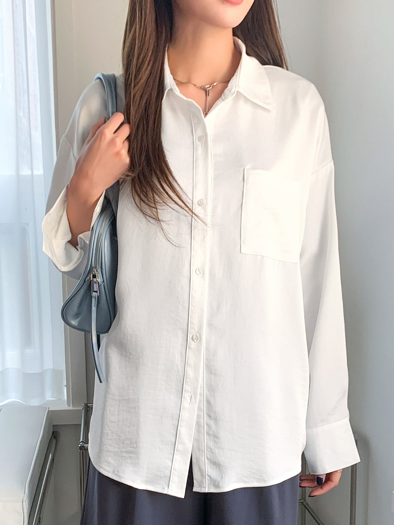 Patched Pocket Drop Shoulder Shirt