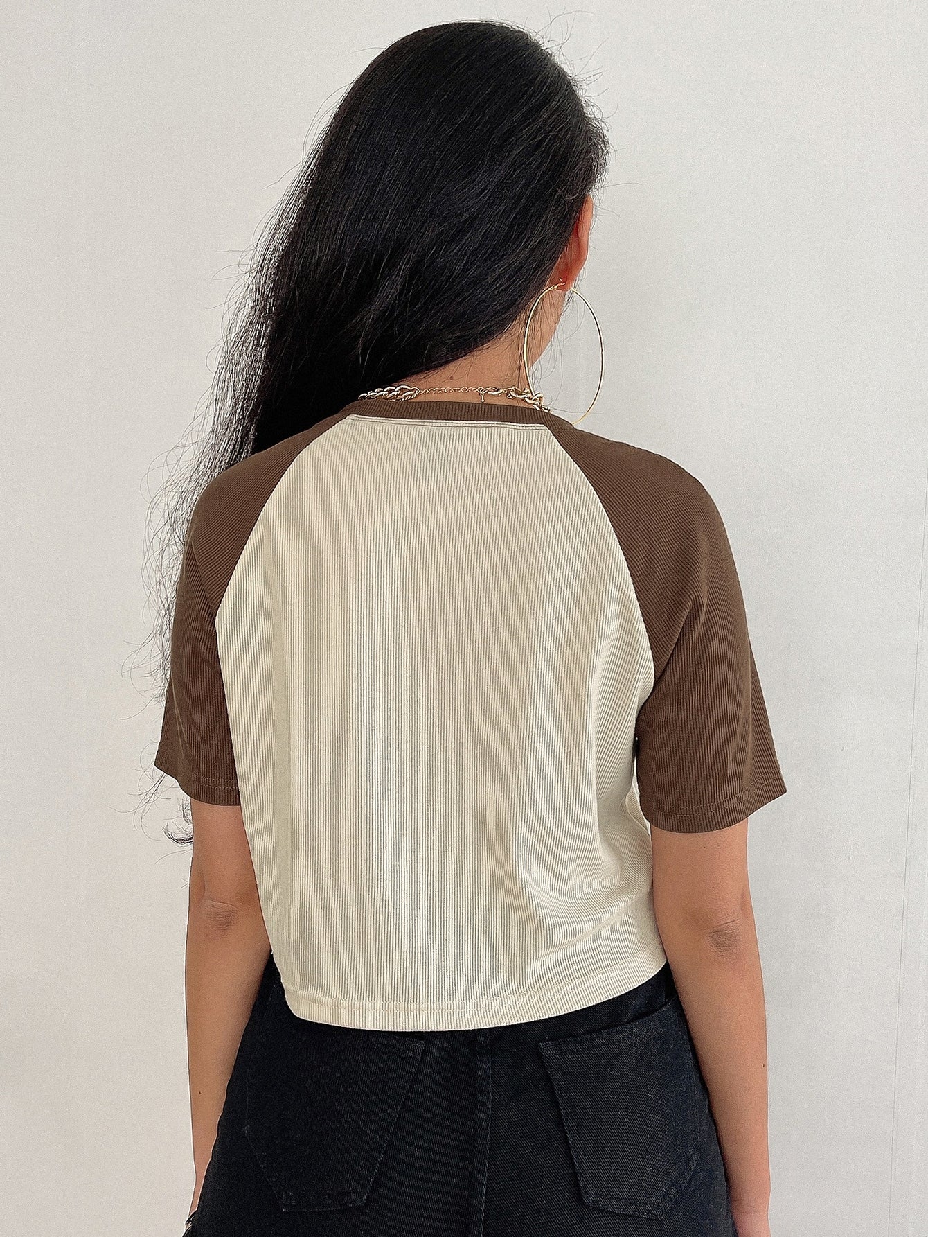 Sun & Moon & Slogan Graphic Crop Tee