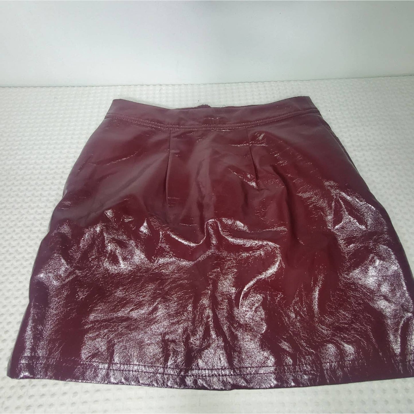 Wild Fable Small Dark Cherry Faux Leather Zipper Slip On Women Skirt