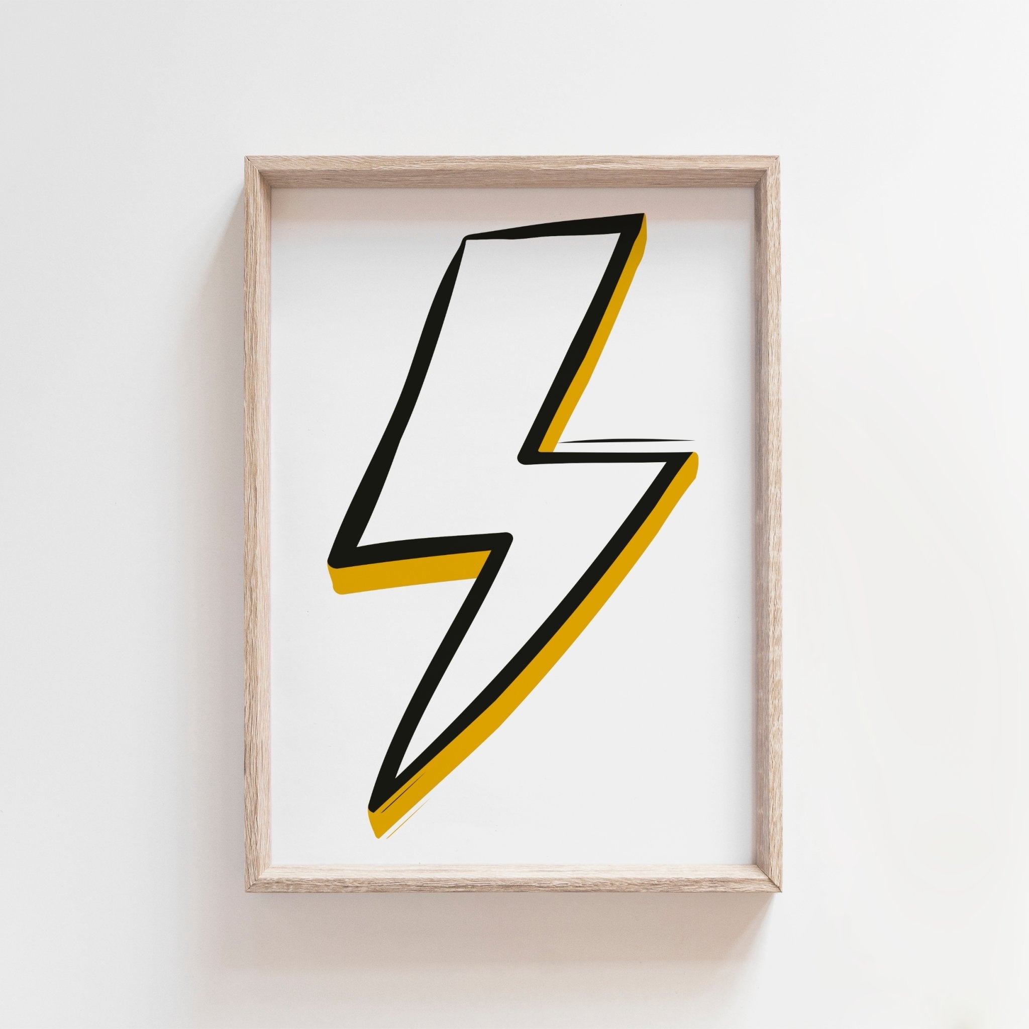 Lightning Scandinavian Style Wall Art A4 Print Decor – Bambino