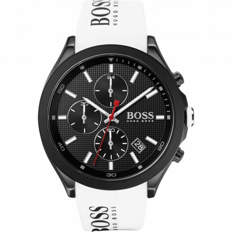 hugo boss watch men's black silicone strap