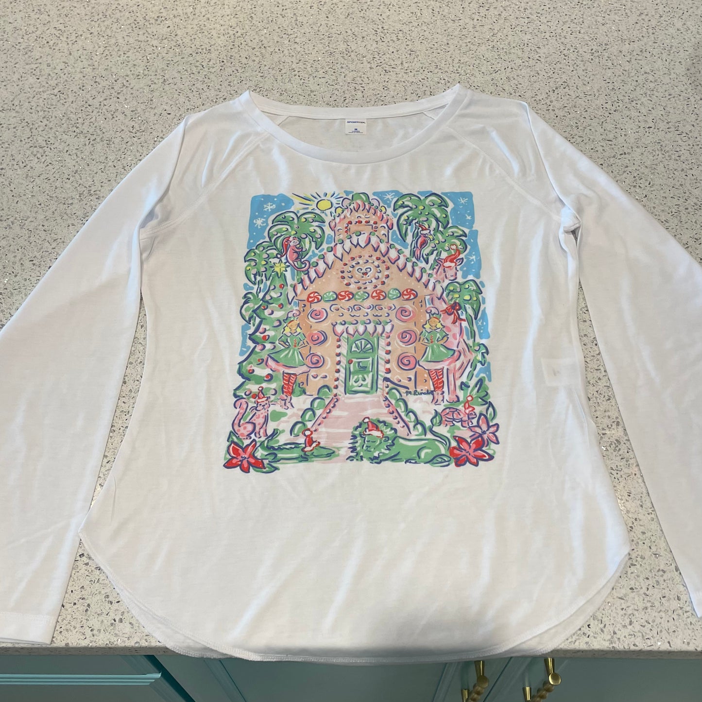 Women's T-Shirts: Holiday Gingerbread House