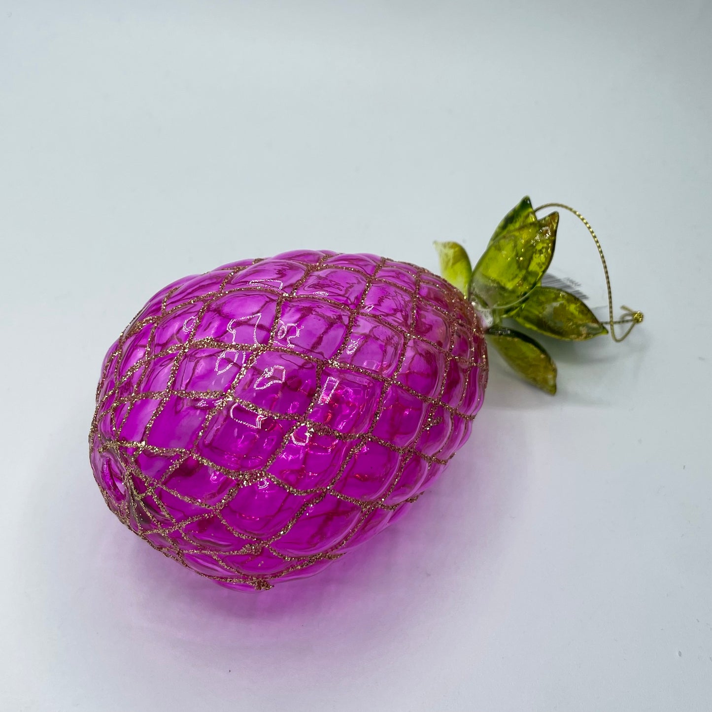 Glass Pineapple Ornaments In 3 Assorted Colors