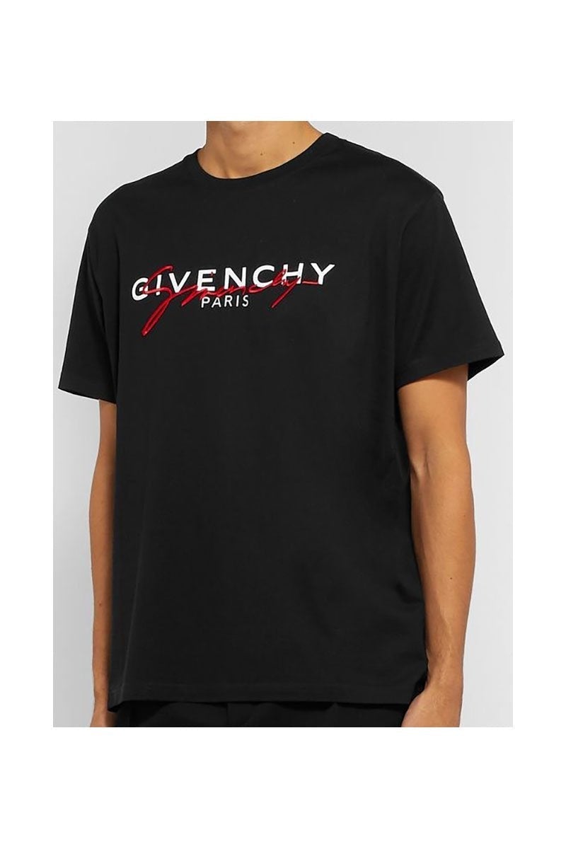 cent Zuivelproducten Terzijde GIVENCHY SIGNATURE RED T-SHIRT IN BLACK – Mens Luxury Garments