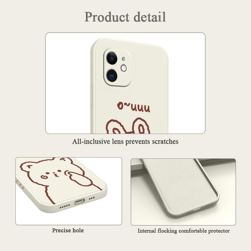 Kawaii Ouuu Bunny & Bear iPhone Case - iPhone Case - Kawaii Bonjour