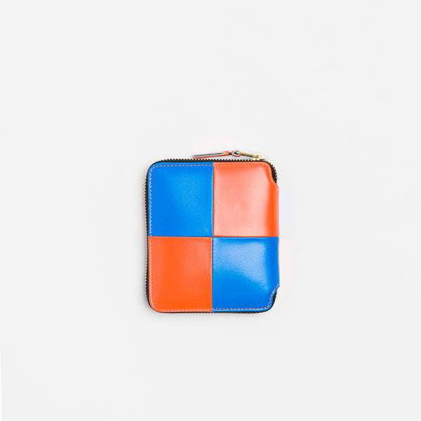 Fluo Squares Wallet in Blue/Orange