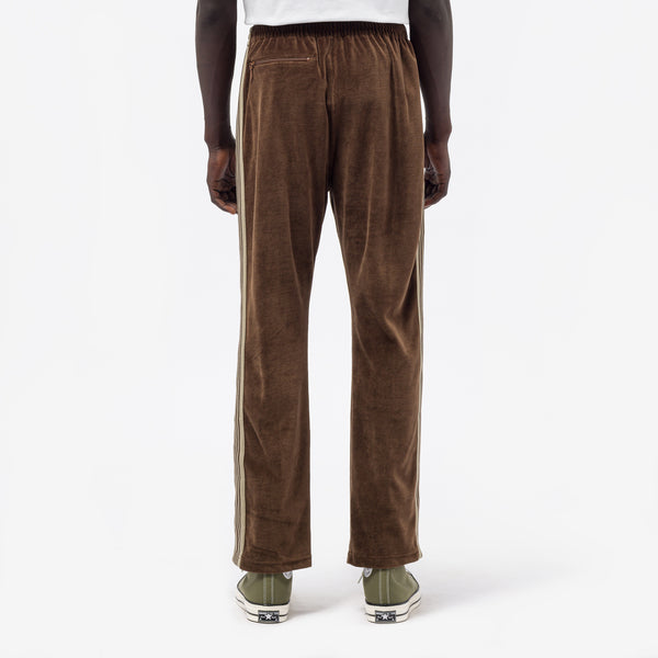 Needles - Men's Velour Narrow Track Pants in Brown - Notre